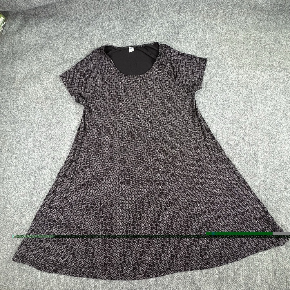 Old Navy Dress Women's XL Gray Geometric Swing Boho Casual Minimalist Artsy Work